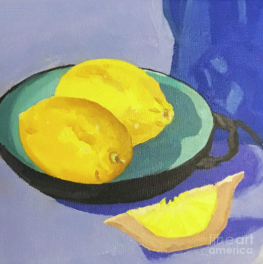 Lemon Square Painting by Anne Marie Brown