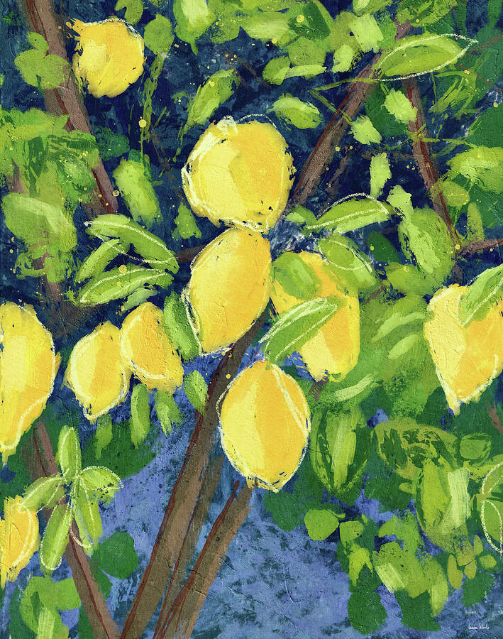 Lemon Tree- Art by Linda Woods Mixed Media by Linda Woods