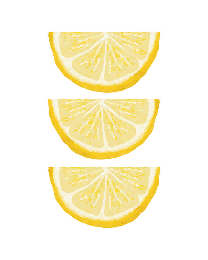 Lemon Painting - Lemon Wedges- Art by Linda Woods by Linda Woods