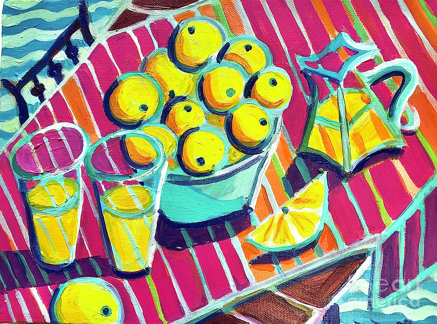 Still Life Painting - Lemonade in Corfu by Debra Bretton Robinson