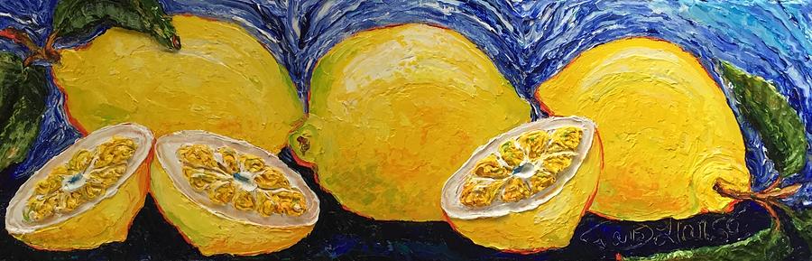 Lemons in Line Painting by Paris Wyatt Llanso