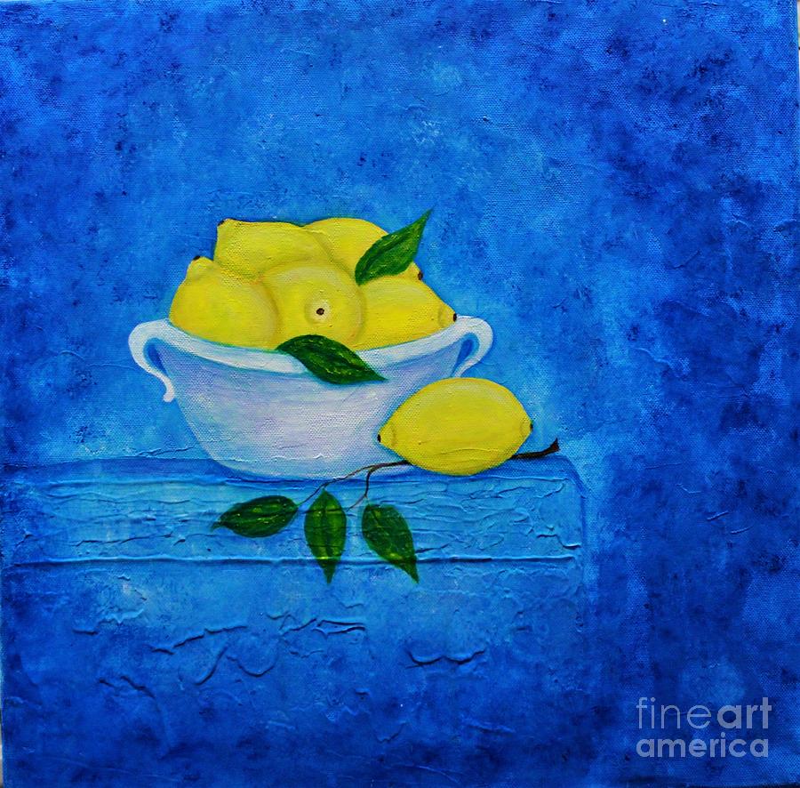Lemons Painting by Irene Czys