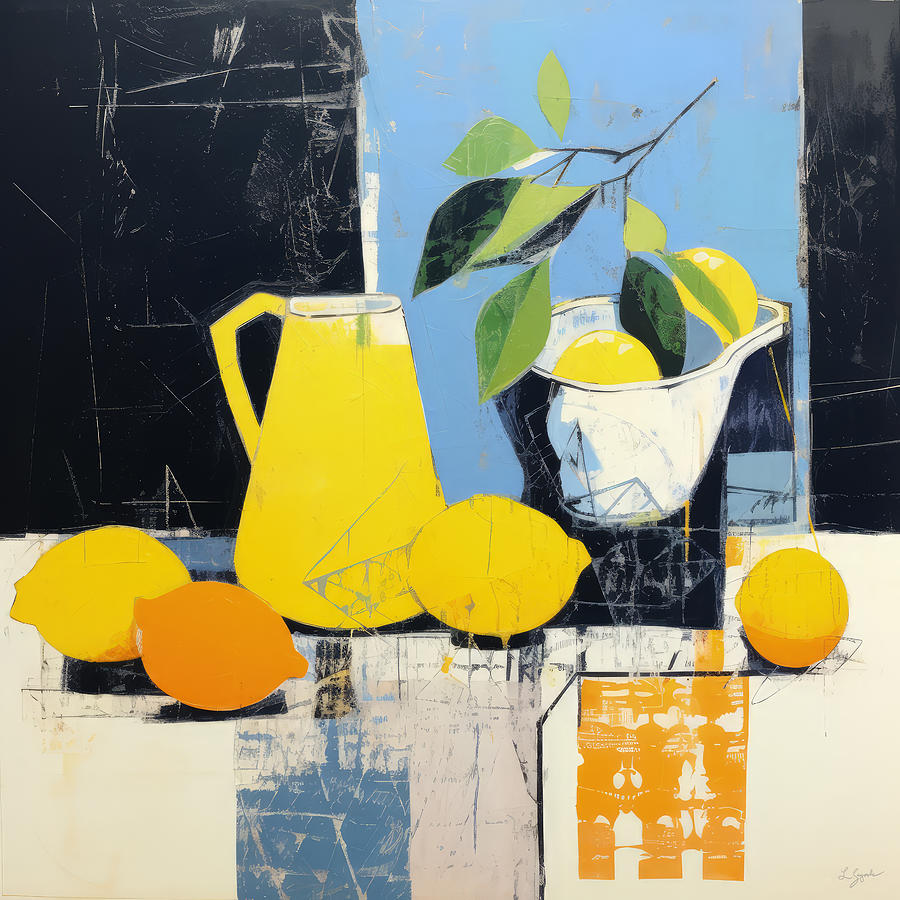 Lemons Painting Painting by Lourry Legarde