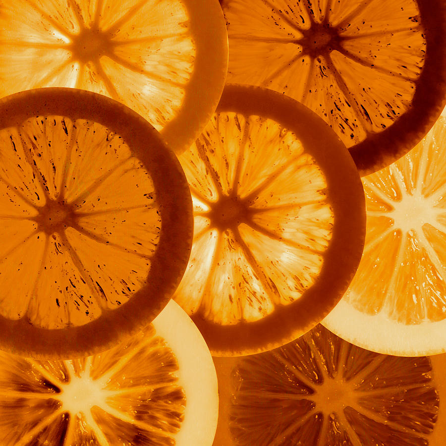 Lemon Mixed Media - Lemony - Dark Orange by Designs By Nimros