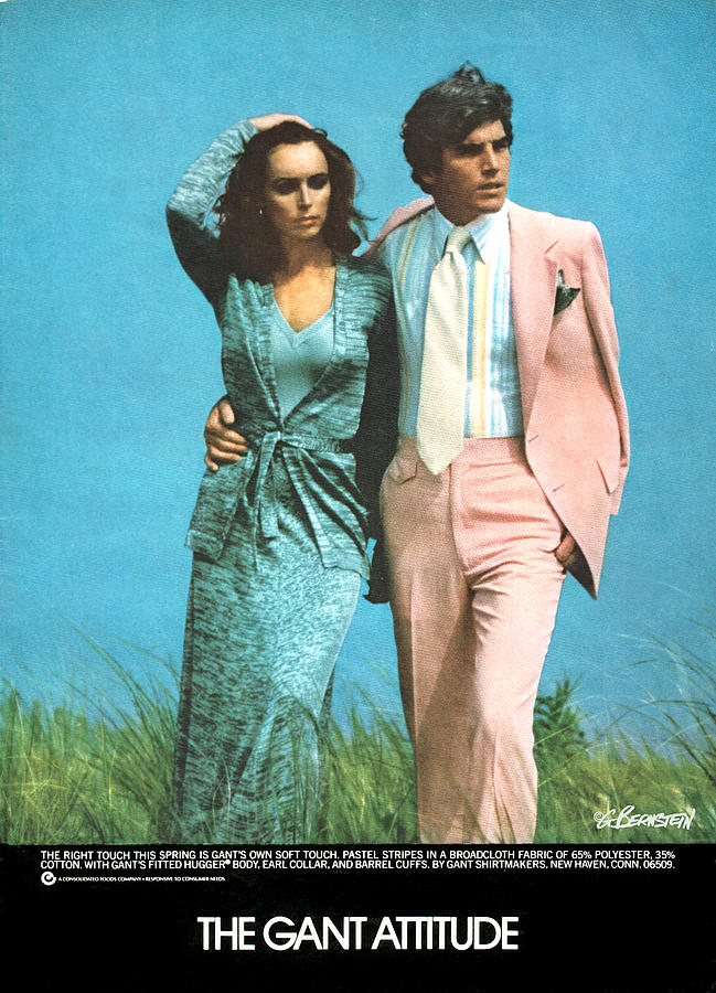 Lena Harris and Scott MacKenzie Gant Ad 1 Long Island, NY 1976 Photograph by Gary Bernstein