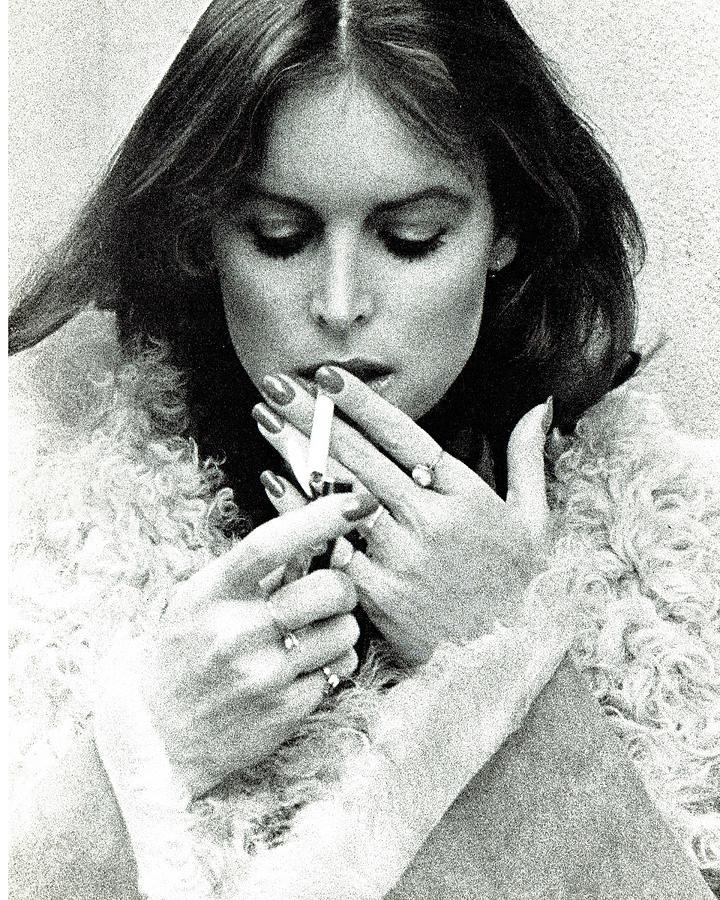 Lena Harris Lighting Cigarette . 1977 NYC vK2 CROP renamed Photograph by Gary Bernstein