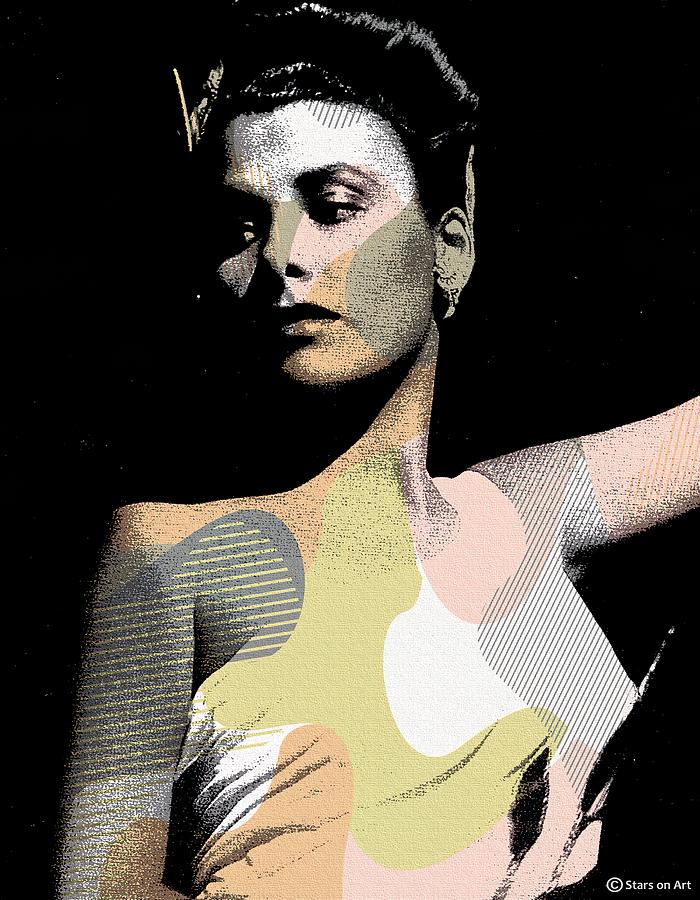 Lena Horne modernized portrait Mixed Media by Movie World Posters