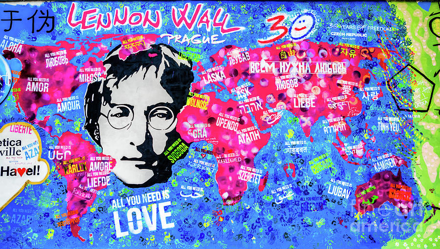 Lennon Wall Prague - All You Need is Love Photograph by M G Whittingham