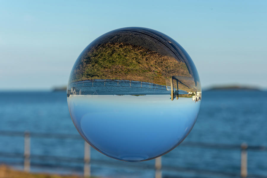 Lens ball seascape 2  Photograph by Steev Stamford