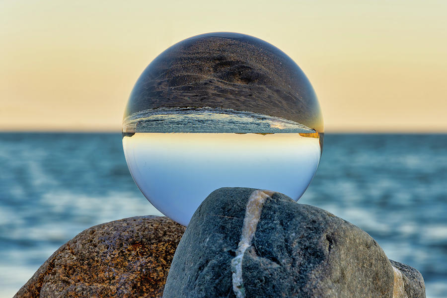 Lens ball sunset 1 Photograph by Steev Stamford