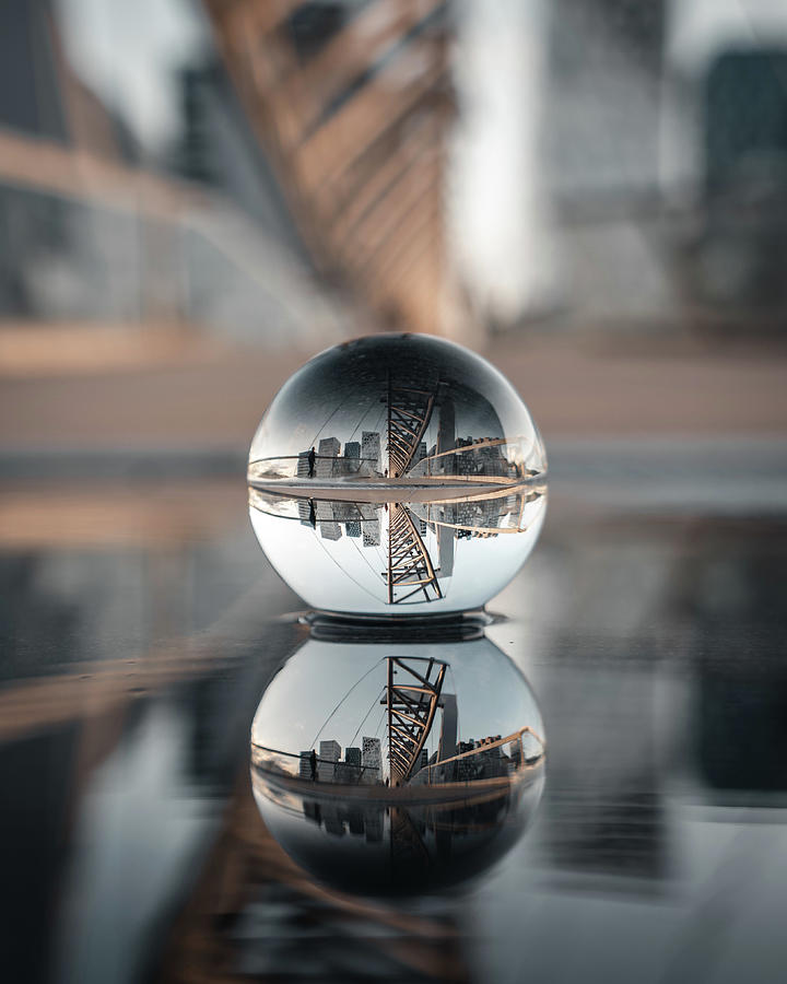 Lensball in Puddle on Pedestrian Bridge Photograph by Stefan Lenz ...