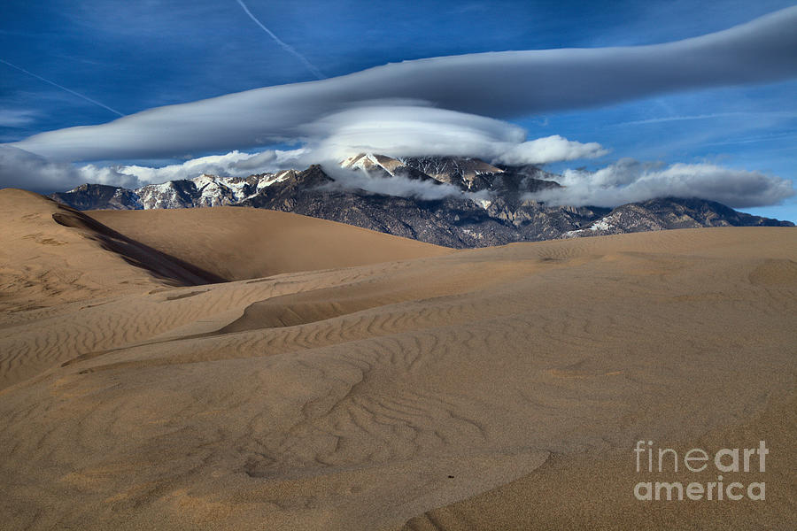 Lenticular Clouds Over The Sangre De Cristo Mountains Photograph by Adam Jewell