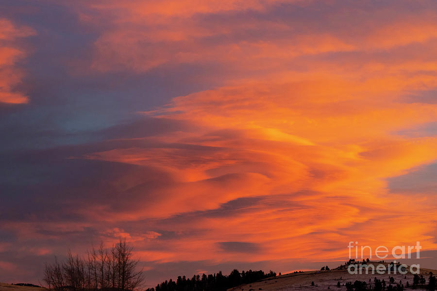 Lenticular Rocky Mountain Sunset Photograph by Steven Krull
