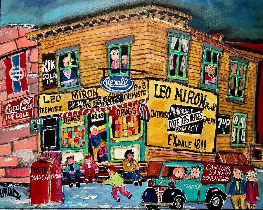 Leo Miron Rexall Drug 1950s Painting by Michael Litvack