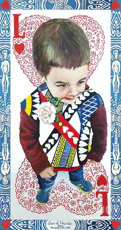 Leo of Hearts wrapped version Painting by Merana Cadorette