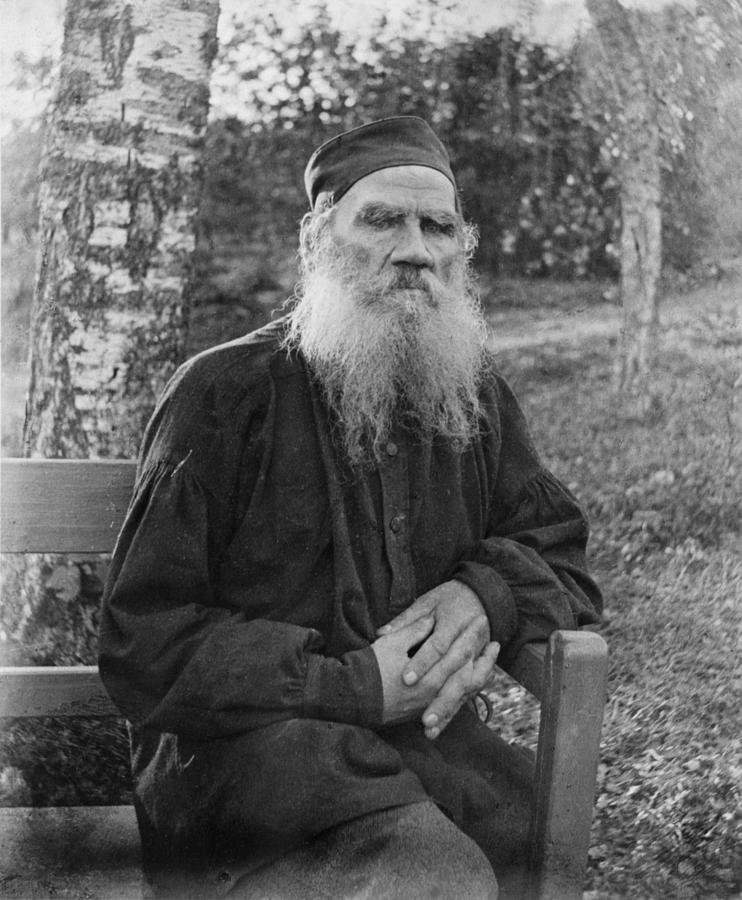 Leo Tolstoy 1897, black and white, 37767u Painting by MotionAge Designs