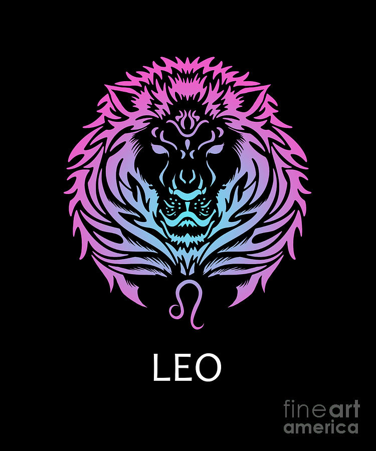 Leo Zodiac Sign The Lion Design Birthday T Digital Art By J M Fine