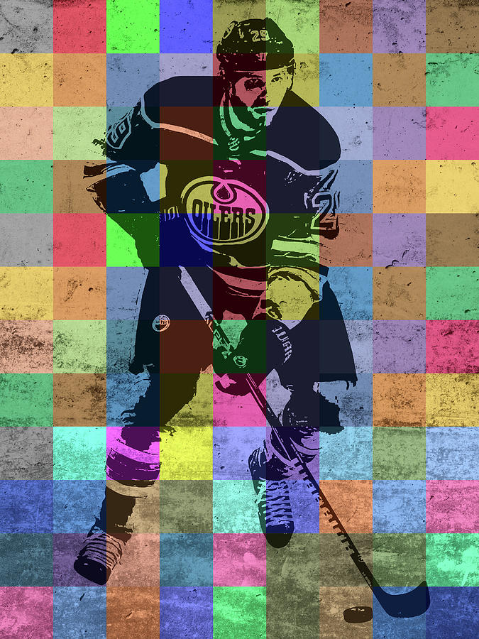 Leon Draisaitl Mixed Media - Leon Draisaitl Hockey Player Patchwork Portrait by Design Turnpike