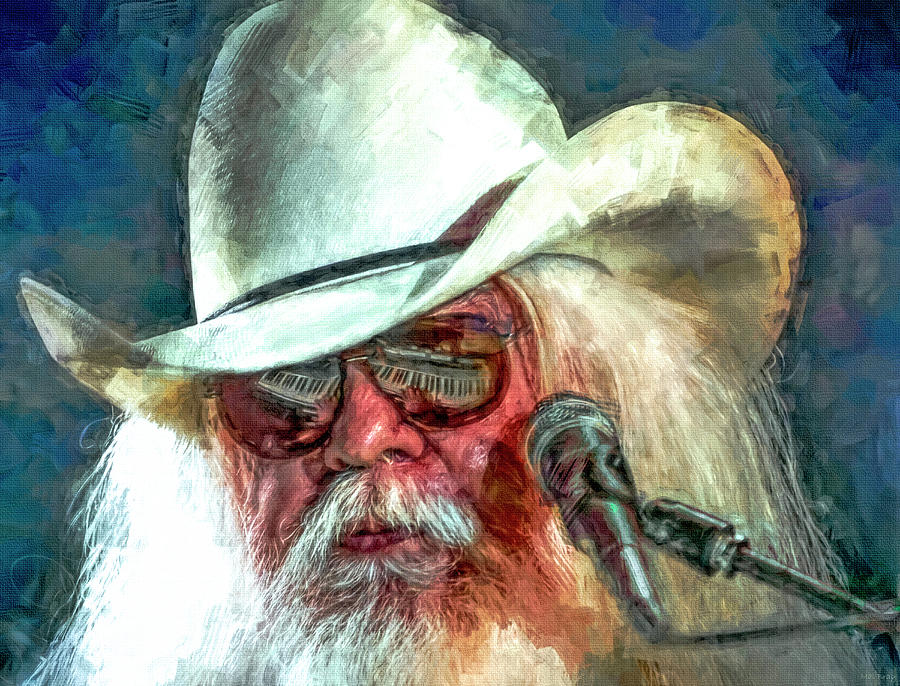 Leon Russell Singer Songwriter Mixed Media by Mal Bray