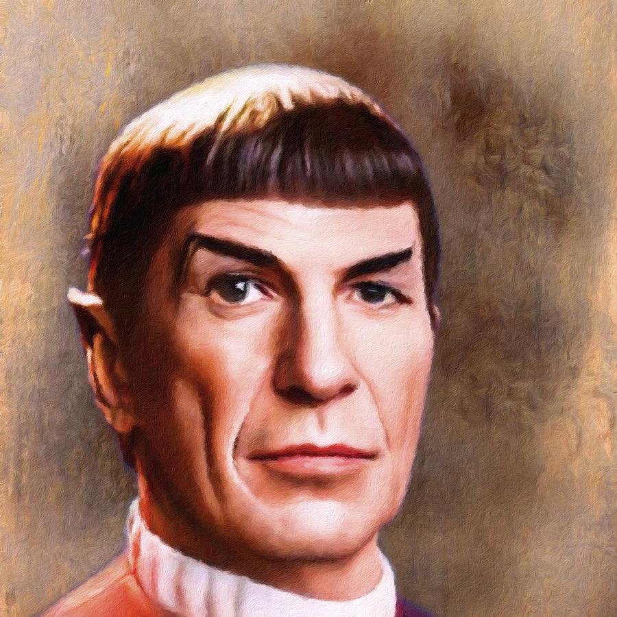 Leonar Nimoy as Spock Painting by Vincent Monozlay