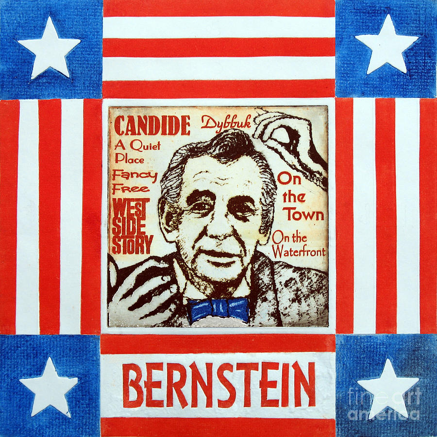 Leonard Bernstein portrait Mixed Media by Paul Helm