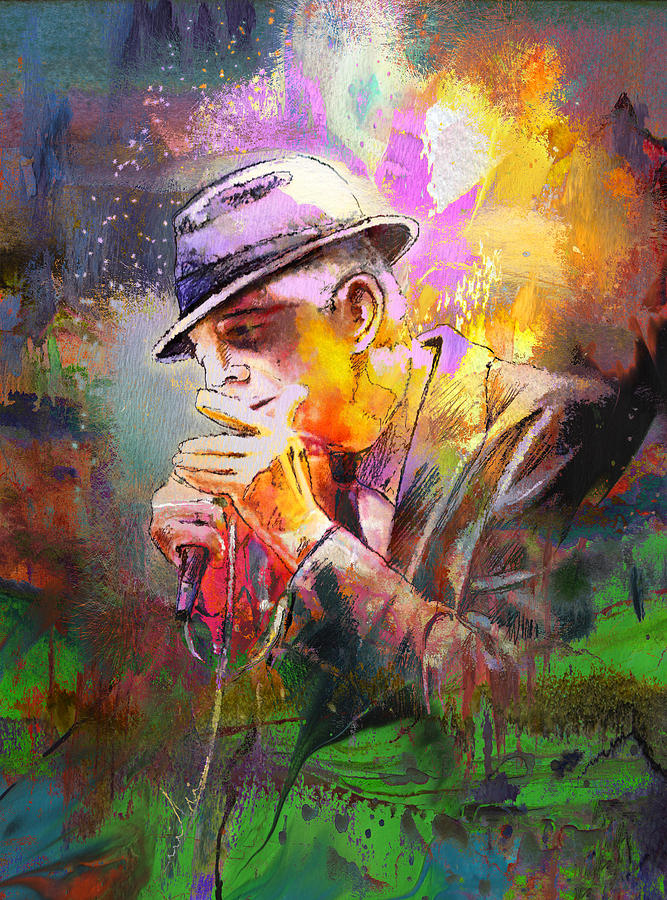 Leonard Cohen 02 Collage Painting by Miki De Goodaboom
