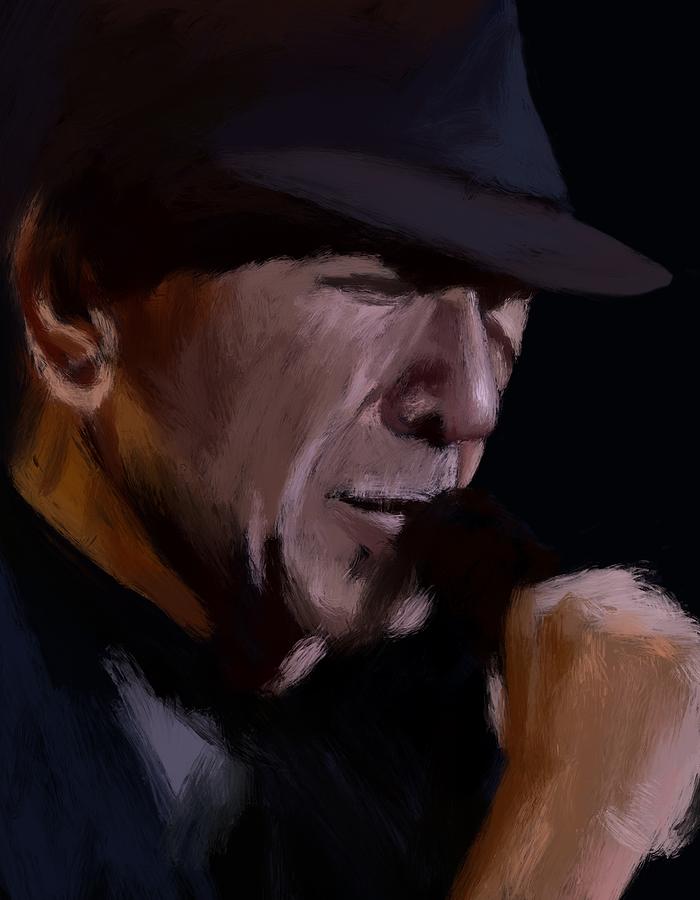Leonard Cohen Painting by Larry Whitler