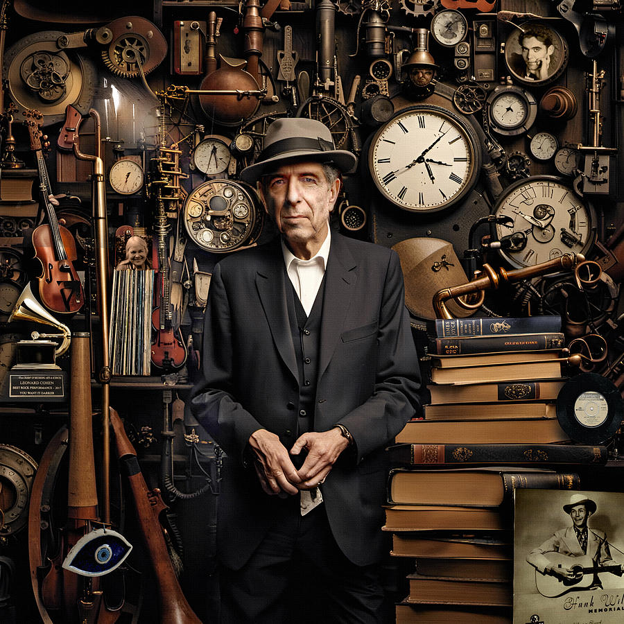 Leonard Cohen Old Ideas Steampunk Digital Art by Mal Bray