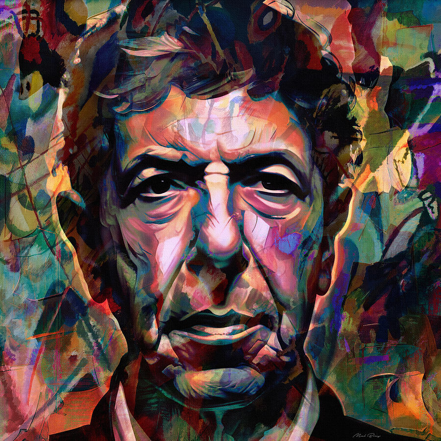 Leonard Cohen Singer Songwriter Poet Legend Mixed Media by Mal Bray