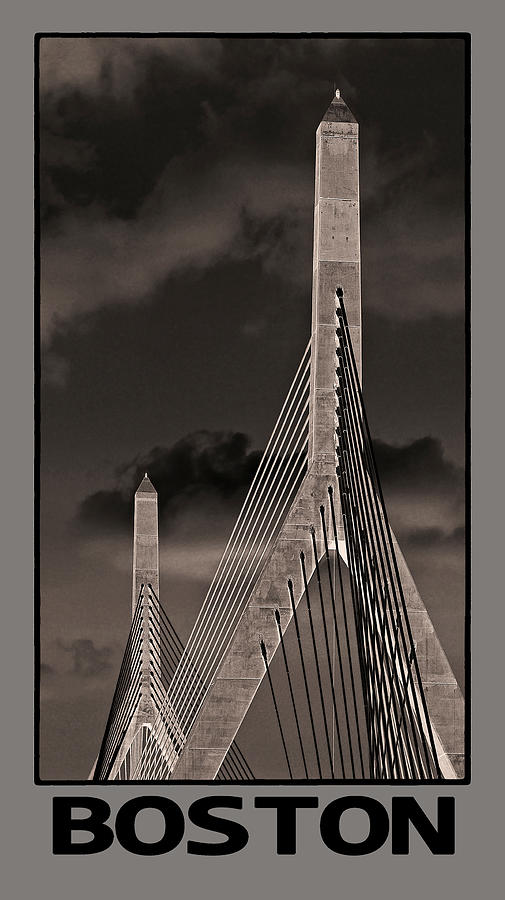 Leonard P Zakim Bunker Hill Memorial Bridge Boston Poster Photograph by Phil Cardamone