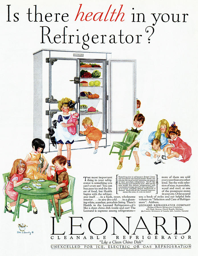 Leonard Refrigerators, 1928 Drawing by Granger Leonard Refrigerators, 1928 Drawing by Granger