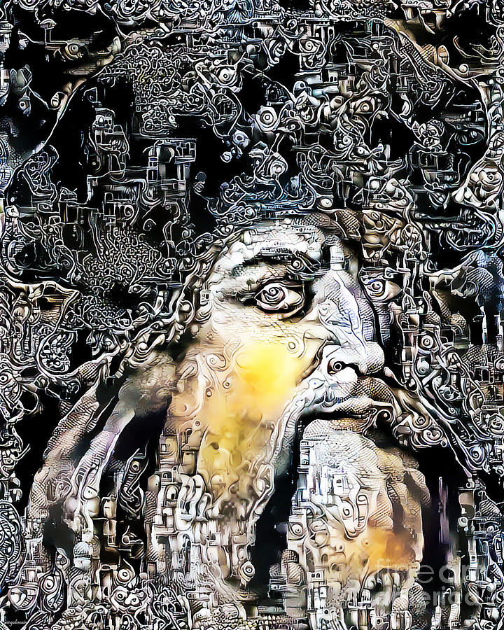 Leonardo da Vinci in Surreal Expressionist Dream 20200520 Photograph by Wingsdomain Art and Photography