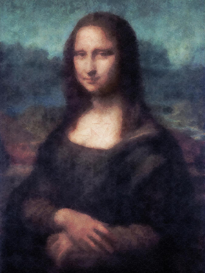 Leonardo Da Vinci Painting - Leonardo Da Vinci - Portrait of Mona Lisa - Polygon Watercolor Remake Art Version by Leonardo Da Vinci Leonardo Da Vinci Painting - Leonardo Da Vinci - Portrait of Mona Lisa - Polygon Watercolor Remake Art Version by Leonardo Da Vinci