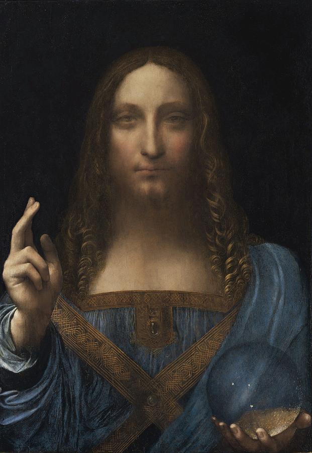 Leonardo da Vinci Salvador Mundi circa 1500 Painting by Leonardo da Vinci