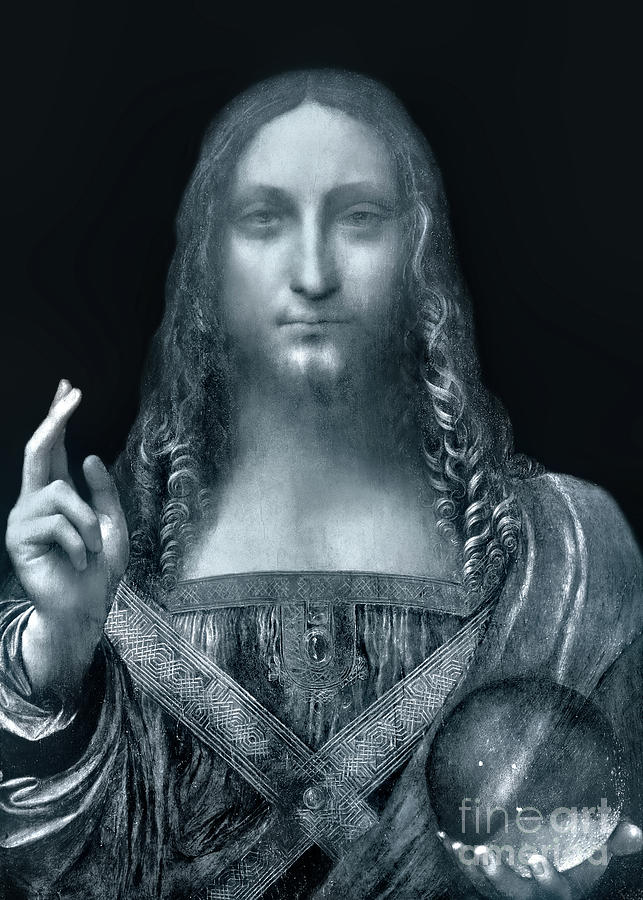 Leonardo Da Vinci Salvator Mundi in Black Photograph by Munir Alawi