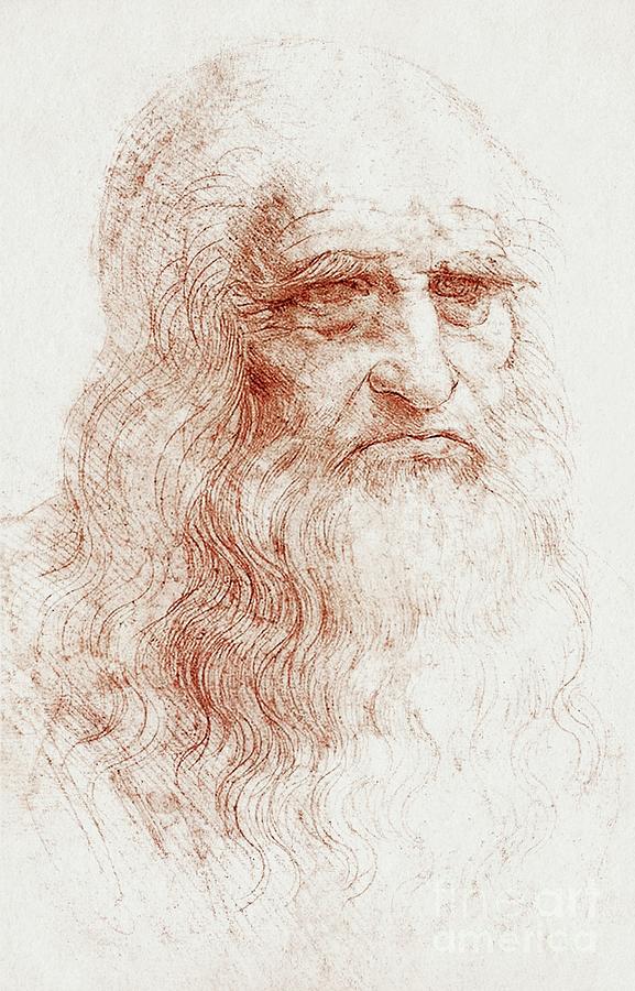 Leonardo Da Vinci Mixed Media - Leonardo da Vinci Self portrait  by Word Fandom