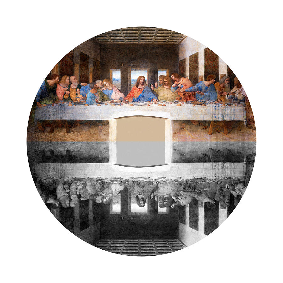 Leonardo da Vinci The Last Supper Circle Mixed Media by Bob Pardue