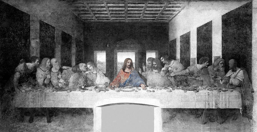Leonardo da Vinci The Last Supper Colorized Painting by Bob Pardue