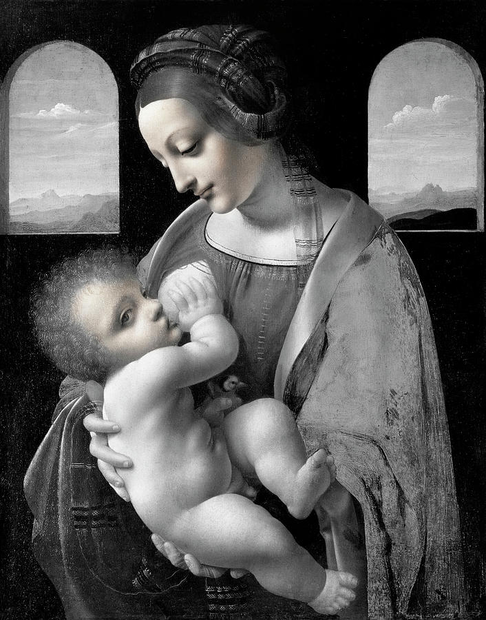 Leonardo da Vincis Madonna Litta Colorized Photograph by Bob Pardue