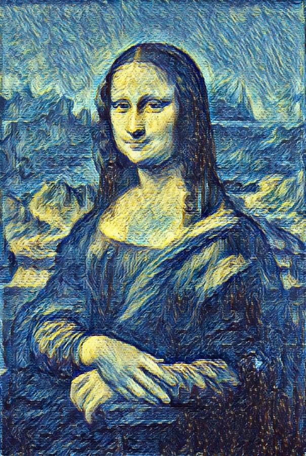 Leonardo da Vincis Portrait of Mona Lisa del Giocondo Van Gogh Painting by Tony Rubino