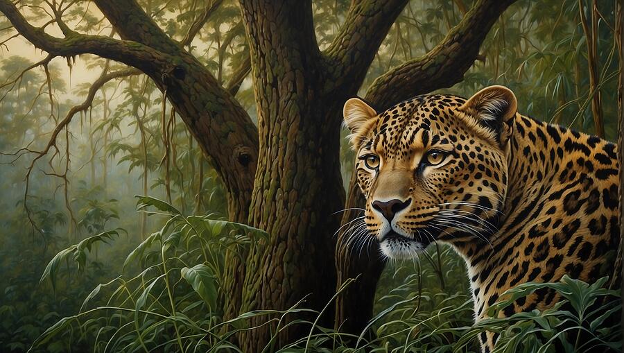 Wildlife Digital Art - LEOPARD 2953 ai by Dreamz -