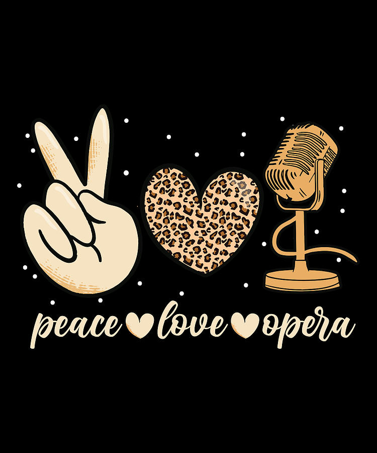 Leopard Digital Art - Leopard Heart Peace Love Opera Singer by Me