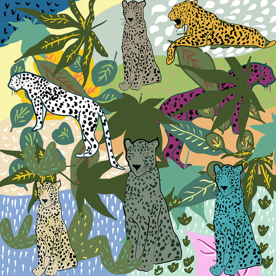 Leopard In The Jungle Painting