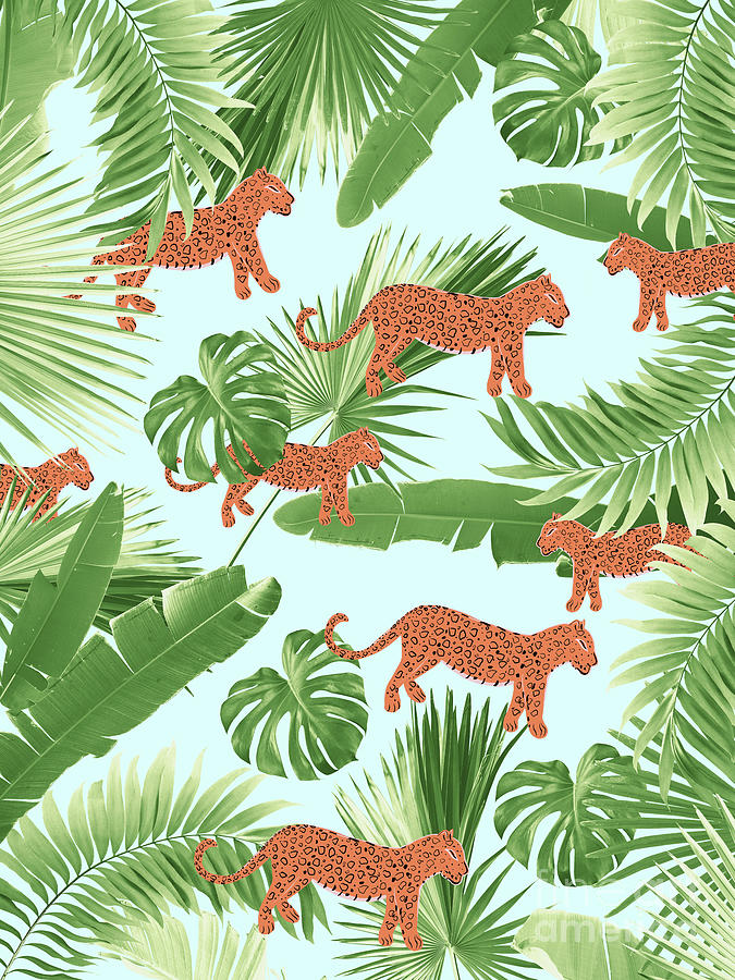 Nature Mixed Media - Leopard Jungle Dream Pattern #1 Kids Collection #decor #art by Anitas and Bellas Art
