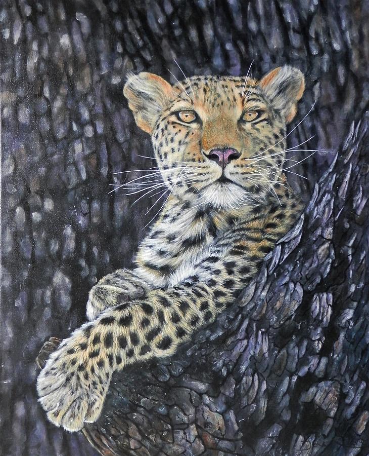 Leopard Lookout Painting by John Neeve