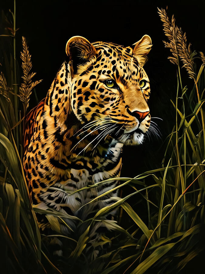 Wildlife Digital Art - Leopard by Manjik Pictures