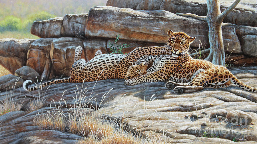 Leopard Pair Painting by Cynthie Fisher