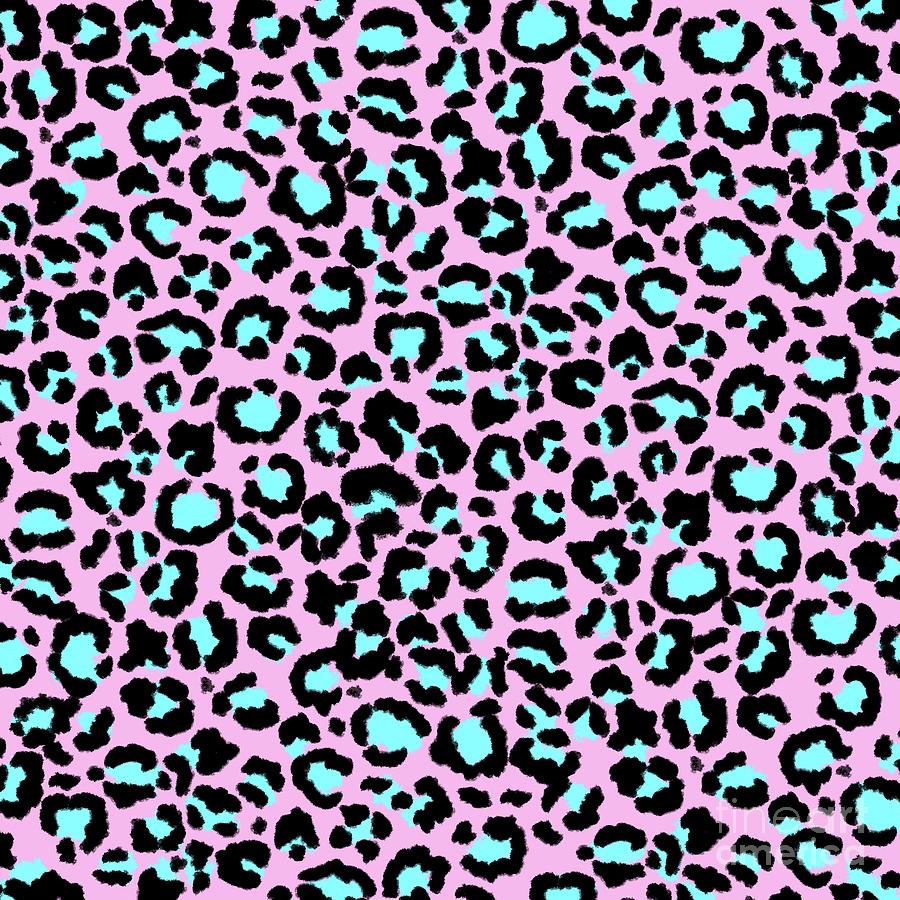 Leopard Pattern in Blue Ice and Pale Rose Digital Art by Colleen Cornelius