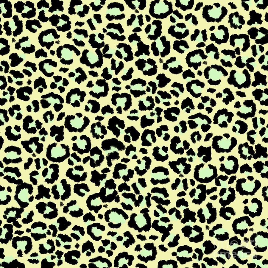 Leopard Pattern in Mint Green on Oatmeal Digital Art by Colleen Cornelius