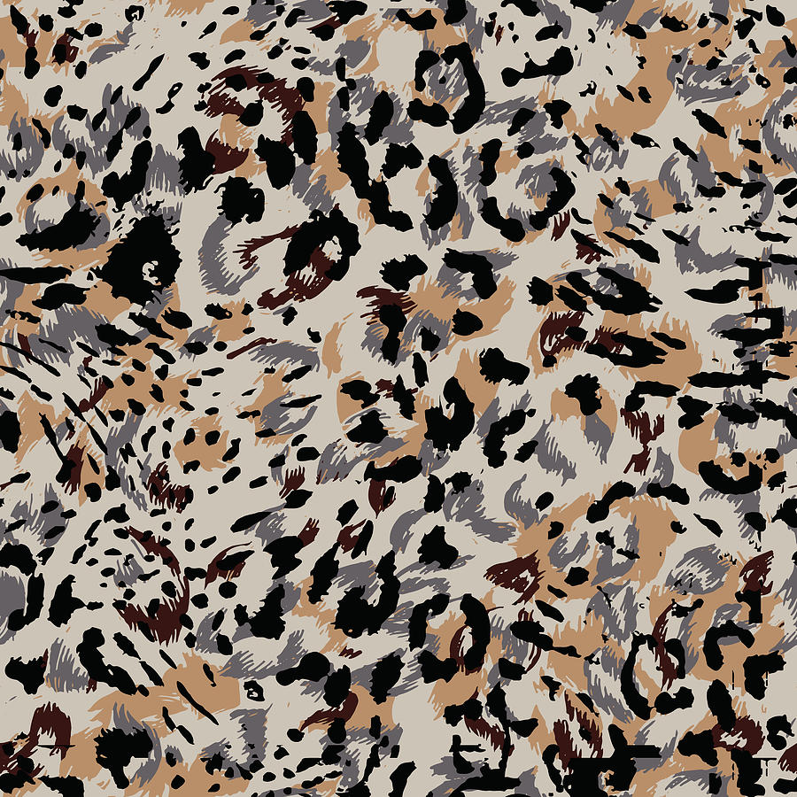 Abstract Drawing - Leopard pattern, jaguar pattern, animal fur by Julien
